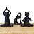 Trio de Estátuas Yoga Gatos - Imagem 1