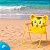 Cadeira Dobrável Infantil Praia Camping Pesca Tigre Amarela - Imagem 2