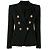 Blazer Texturizado Dupla Abotoadura Preto - Imagem 1