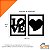 Quadro Duplo Love e Coração Preto Fosco - Imagem 2