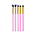 Kit Pincel Sombra Kabuki Com 5 Pincéis Cor Rosa - Imagem 1