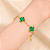 Pulseira de Trevo de Quatro Folhas Aço Inoxidável Dourado Verde - Imagem 1