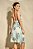 Vestido feminino midi verde água linho leve com estampa floral e alça - Imagem 2