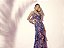 Vestido feminino longo malha premium estampado com fenda - Imagem 4
