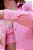 Camisa feminina rosa manga longa viscose de linho com punho bordado à mão - Imagem 4