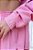 Camisa feminina rosa manga longa viscose de linho com punho bordado à mão - Imagem 2