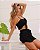 Conjunto feminino preto de short curto e blusa top cropped - Imagem 2