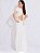Vestido feminino longo off white crepe e algodão - Imagem 3