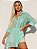 Camisa feminina azul água de musseline - Imagem 1