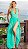 Conjunto feminino azul body/maiô e saia de praia - Imagem 1