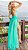 Conjunto feminino azul body/maiô e saia de praia - Imagem 2