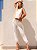 Conjunto feminino off white calça e regata crepe e algodão - Imagem 2