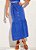 Conjunto feminino de blusa cropped e saia midi azul laise - Imagem 3