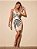 Vestido feminino curto estampa de coqueiros azul de suplex strech - Imagem 3