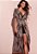 vestido longo animal print crepe tipo chemise aberta - Imagem 1