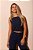 Blusa Cropped azul marinho de linho - Imagem 1