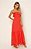 Vestido feminino longo laranja coral laise - Imagem 1