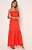 Vestido feminino longo laranja coral laise - Imagem 3