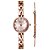 Kit Relógio Feminino Vintage Rosé com pulseira cristais - Imagem 1