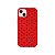 Silicone Case Vermelha para iPhone 13 - Corações Preto - Imagem 1