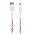 Cabo Micro USB Branco Personalizado - Corações Rosa - Imagem 1