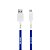 Cabo Micro USB Branco com nome - Color Azul Royal - Imagem 1