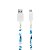 Cabo Micro USB Branco Personalizado - Flowers in Blue - Imagem 1