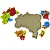 Quebra-cabeça Mapa Do Brasil MDF Educativo Escolar 5 Peças - Imagem 3