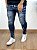 Calça Jeans Super Skinny Black Lavada 3D Destroyed - City - Imagem 3