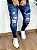 Calça Jeans Super Skinny Destroyed Escura Forro Brand - Creed - Imagem 4