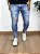 Calça Jeans Super Skinny Média Lavada Rasgo No Joelho - City - Imagem 1