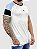 Camiseta Longline Off White Manga Positive Azul - King Joy - Imagem 1