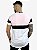 Camiseta Longline Branca Superior Rosa Claro - King Joy - Imagem 3