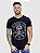 Camiseta Longline Preta Skull Circles Strass - Fb Clothing - Imagem 1