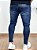 Calça Jeans Super Skinny Escura Destroyed Dirty - Creed*+ - Imagem 4