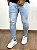 Calça Jeans Delavê Super Skinny Masculina Destroyed Jay J.* - Imagem 3