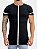 Camiseta Longline Masculina Preta Faixa Central Kreta [ - Imagem 2