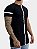 Camiseta Longline Masculina Preta Faixa Central Kreta [ - Imagem 1