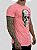 Camiseta Longline Masculina Salmão Skull Colors Kreta # - Imagem 2
