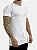 Camiseta Longline Masculina Branca Inicial Chenille Kreta [ - Imagem 5