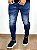 Calça Jeans Masculina Super Skinny Escura Detalhes - Imagem 3