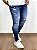 Calça Jeans Masculina Super Skinny Escura Destroyed Respingo* - Imagem 2