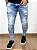Calça Jeans Masculina Super Skinny Clara Manchas E Forro* - Imagem 3
