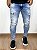 Calça Jeans Masculina Super Skinny Clara Manchas E Forro* - Imagem 1