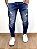 Calça Jeans Masculina Super Skinny Escura Destroyed Leve V2* - Imagem 1