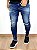 Calça Jeans Masculina Super Skinny Escura Minimal Com Forro* - Imagem 3