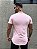 Camiseta Longline Masculina Rosa Claro Logo Básico # - Imagem 3