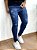 Calça Jeans Masculina Super Skinny Escura Puídos American - Imagem 4