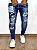 Calça Jeans Masculina Super Skinny Escura Forro e Escritas - Imagem 1