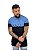 Camiseta Longline Masculina Azul Com Superior Preto Escritas - Imagem 8